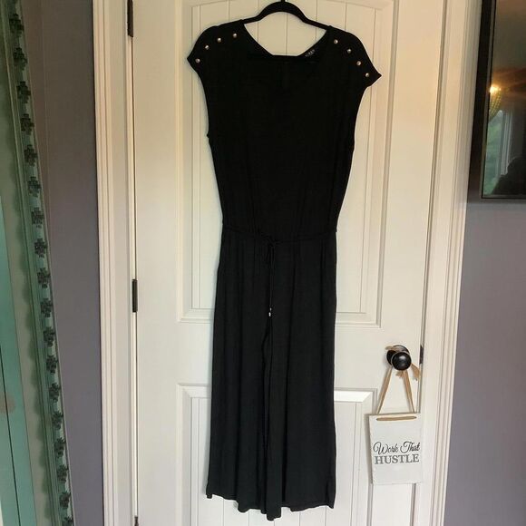 Lauren Ralph Lauren Stylish Black Jumpsuit with Button Details - Picture 1 of 9